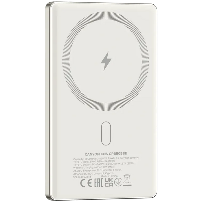 Canyon CNS-CPB505BE 5000 mAh Slim External Battery