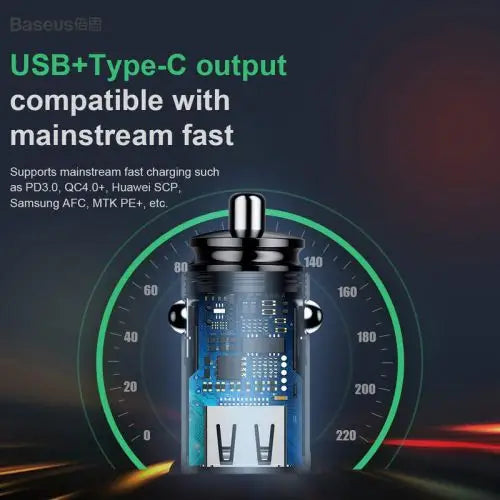 Car Charger Baseus Circular PD QC4.0+ 5A 30W (czarna) - Car charger<<<Accessories<<<Основна<<<DunaXML&&&Car