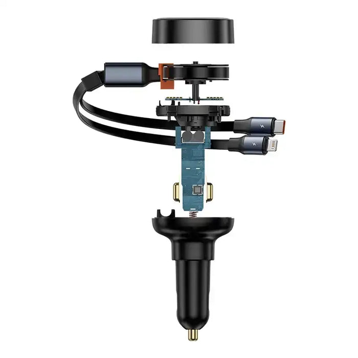 Car Charger Baseus Enjoyment USB with USB-C cable and Lightning 60W (black) - Car chargers<<<Chargers<<<GSM