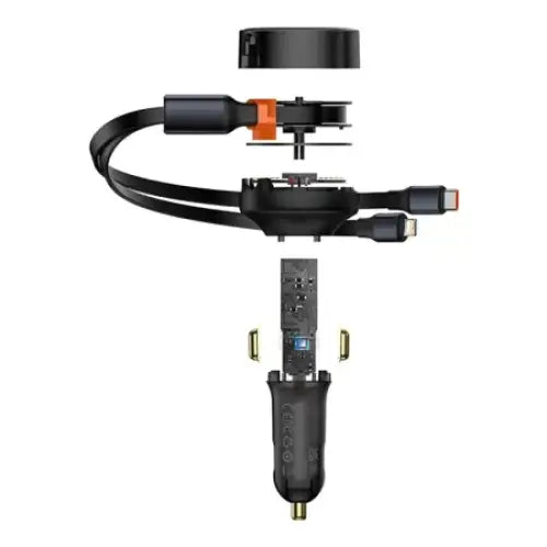 Car Charger Baseus Enjoyment with cable USB-C + Lightning 3A 30W (Black) - Car chargers<<<Chargers<<<GSM