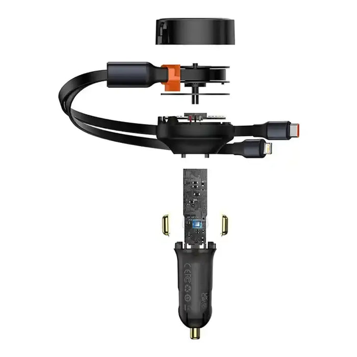 Car Charger Baseus Enjoyment with cable USB-C + Lightning 3A 30W (Black) - Car chargers<<<Chargers<<<GSM