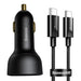 Car charger Baseus Superme USB USB-C 100W + USB-C cable (black) - Car chargers<<<Chargers<<<GSM