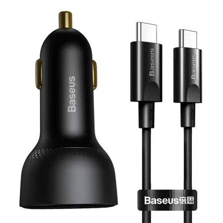 Car charger Baseus Superme USB USB-C 100W + USB-C cable (black) - Car chargers<<<Chargers<<<GSM