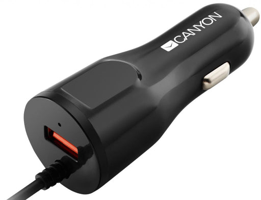 Car charger CANYON CNE-CCA033B-US black - Аксесоари за смартфон<<<Аксесоари<<<TechMart&&&Аксесоари за
