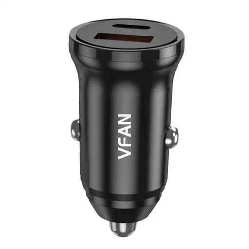 Car charger VFAN C03 USB + USB-C 20W PD + QC 3.0 (black) - Car chargers<<<Chargers<<<GSM Accessories<<<InnproXML
