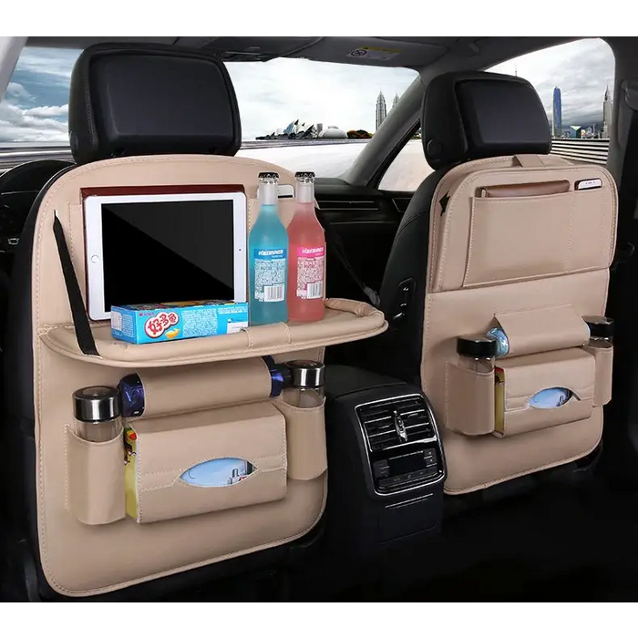 Car organizer for the seat foldable shelf mini car table beige - Other car accessories<<<HurtelXML