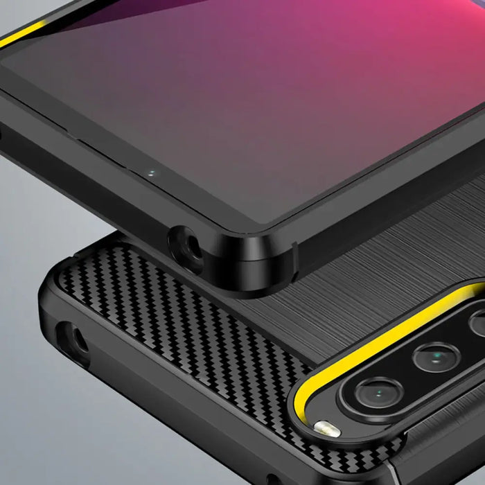 Carbon Case cover for Sony Xperia 10 V flexible silicone carbon cover black - Cell phone cases and covers<<<HurtelXML