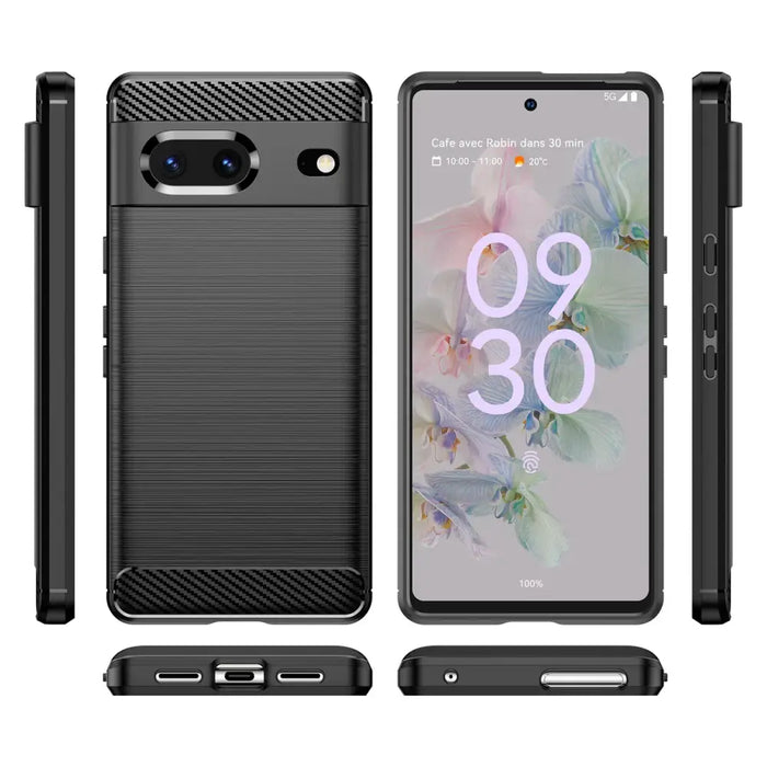 Carbon Case flexible cover for Google Pixel 7 black - Cell phone cases and covers<<<HurtelXML