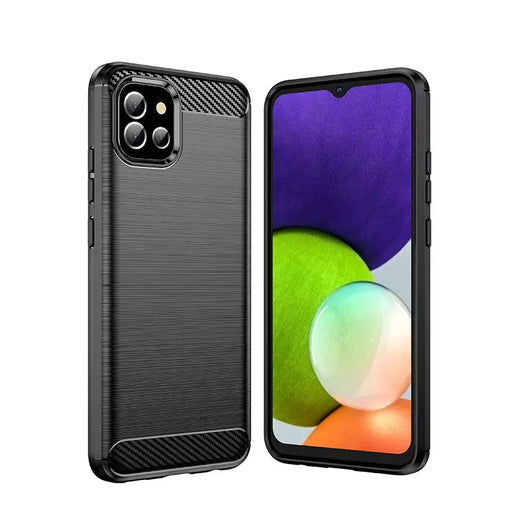Carbon Case Flexible Cover Case for Samsung A03S EU (166.5) black - Cell phone cases and covers<<<HurtelXML