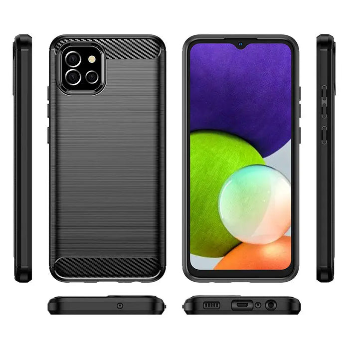 Carbon Case Flexible Cover Case for Samsung A03S EU (166.5) black - Cell phone cases and covers<<<HurtelXML