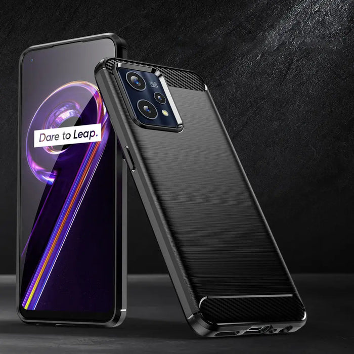 Carbon Case Flexible Cover Realme 9 Pro + (9 Pro Plus) black - Cell phone cases and covers<<<HurtelXML