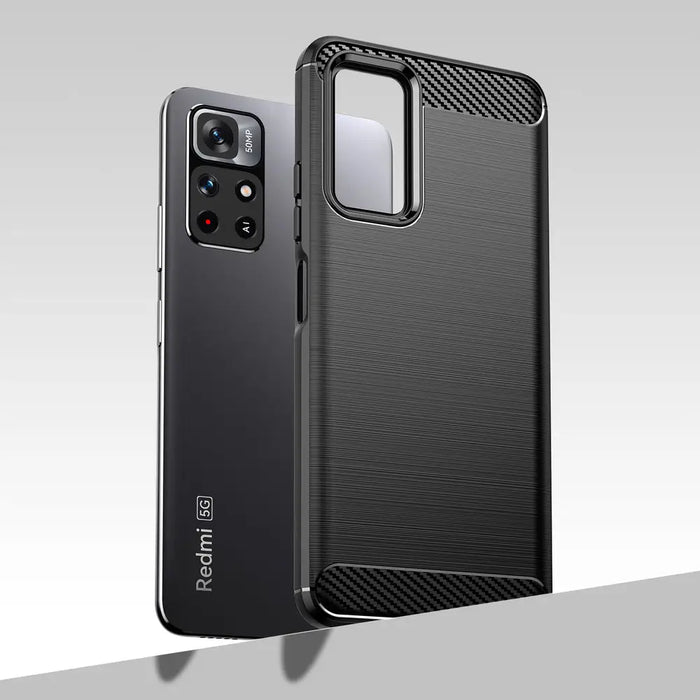 Carbon Case Flexible Cover Sleeve for Xiaomi Redmi Note 11 black - Cell phone cases and covers<<<HurtelXML