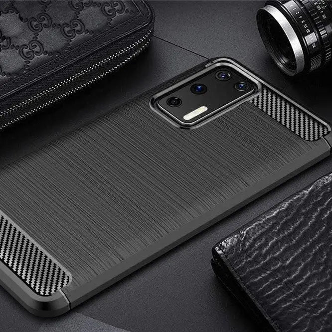 Carbon Case Flexible Cover TPU Case for Huawei P40 blue - Cell phone cases and covers<<<HurtelXML