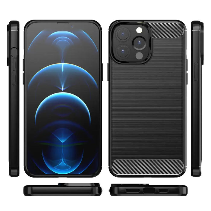 Carbon Case Flexible Cover TPU Case for iPhone 13 Pro Max black - Cell phone cases and covers<<<HurtelXML