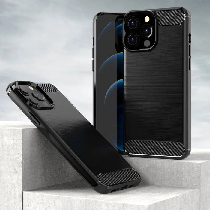 Carbon Case Flexible Cover TPU Case for iPhone 13 Pro Max black - Cell phone cases and covers<<<HurtelXML