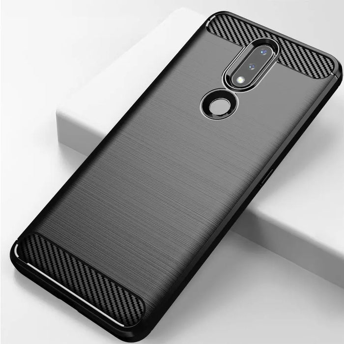 Carbon Case Flexible Cover TPU Case for Nokia 2.4 black - Cell phone cases and covers<<<HurtelXML