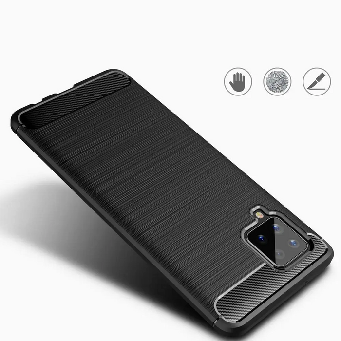 Carbon Case Flexible Cover TPU Case for Samsung Galaxy A42 5G black - Cell phone cases and covers<<<HurtelXML