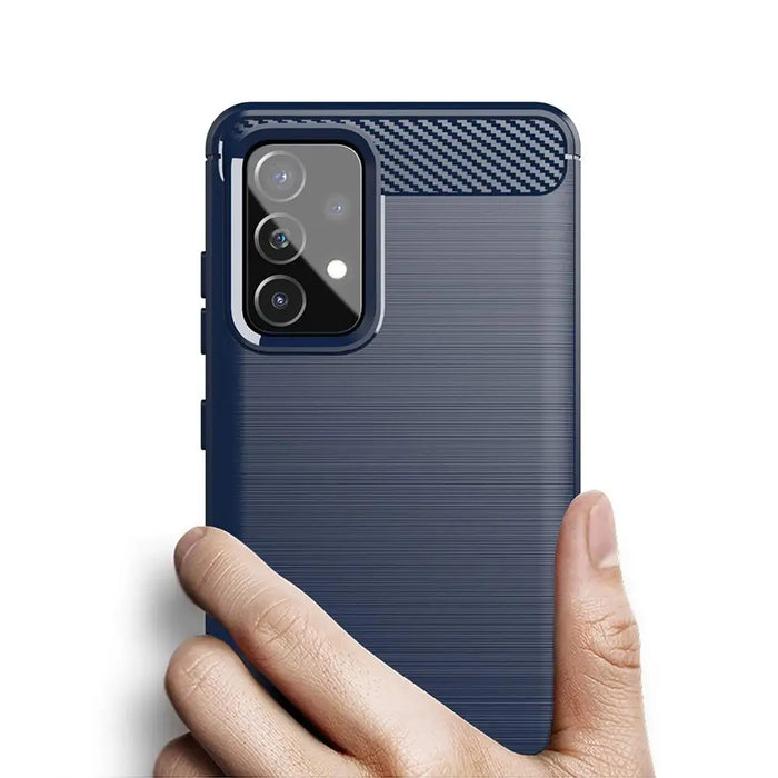 Carbon Case Flexible Cover TPU Case for Samsung Galaxy A72 4G blue - Cell phone cases and covers<<<HurtelXML