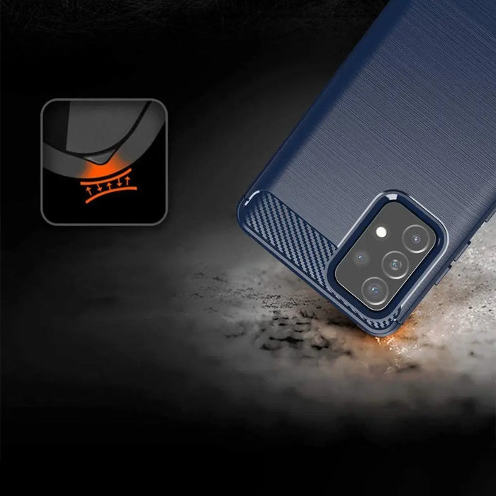 Carbon Case Flexible Cover TPU Case for Samsung Galaxy A72 4G blue - Cell phone cases and covers<<<HurtelXML