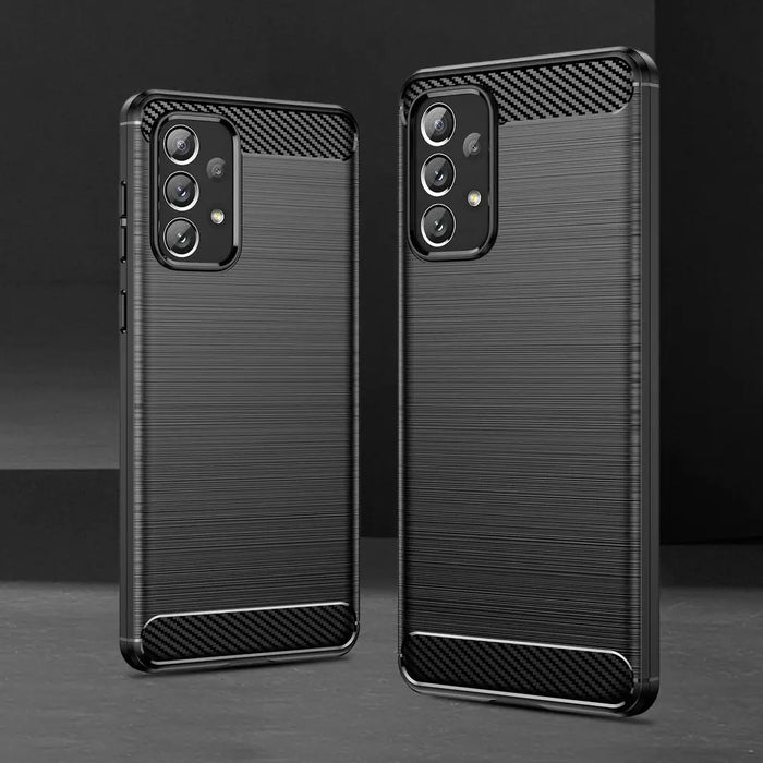 Carbon Case Flexible TPU cover for Samsung Galaxy A73 black - Cell phone cases and covers<<<HurtelXML