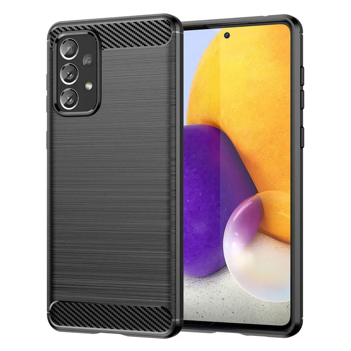 Carbon Case Flexible TPU cover for Samsung Galaxy A73 black - Cell phone cases and covers<<<HurtelXML