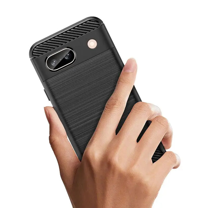Carbon Case for Google Pixel 8A Flexible Silicone Carbon Cover - Black - Cell phone cases and covers<<<HurtelXML