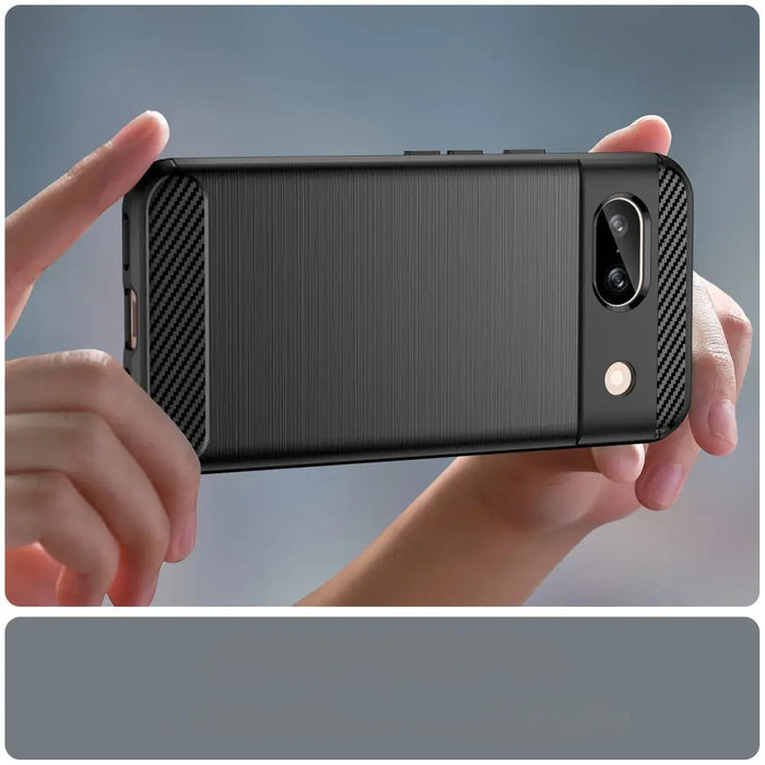 Carbon Case for Google Pixel 8A Flexible Silicone Carbon Cover - Black - Cell phone cases and covers<<<HurtelXML