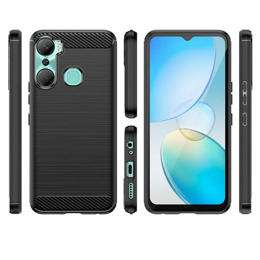 Carbon Case case for Infinix Hot 12 Pro flexible silicone carbon cover black - Cell phone cases and covers<<<HurtelXML