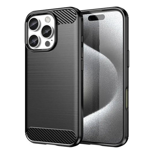 Carbon Case for iPhone 16 Pro Max Silicone Case - Black - Cell phone cases and covers<<<HurtelXML