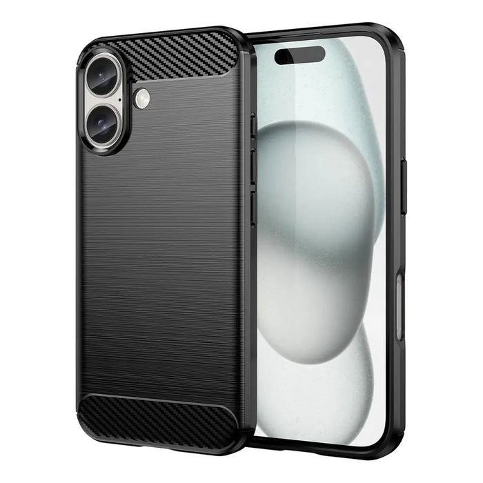 Carbon Case for iPhone 16 Silicone Case - Black - Cell phone cases and covers<<<HurtelXML