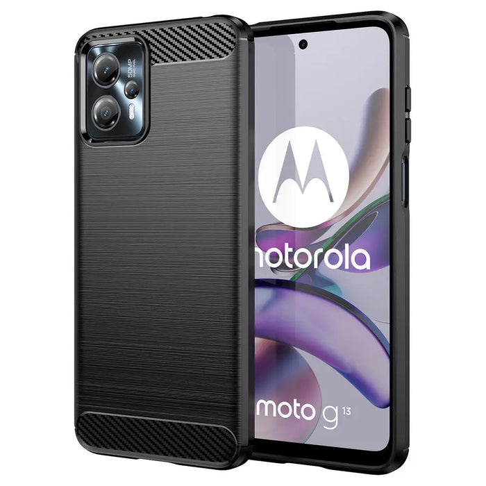 Carbon Case for Motorola Moto G53 / G13 flexible silicone carbon cover black - Cell phone cases and covers<<<HurtelXML