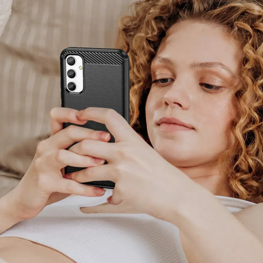 Carbon Case case for Samsung Galaxy A34 5G flexible silicone carbon cover black - Cell phone cases