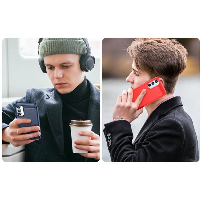 Carbon Case case for Samsung Galaxy A54 5G flexible silicone carbon cover black - Cell phone cases