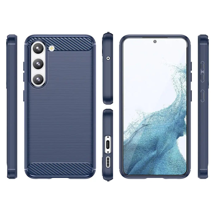 Carbon Case for Samsung Galaxy S23 flexible silicone carbon cover blue - Cell phone cases and covers<<<HurtelXML