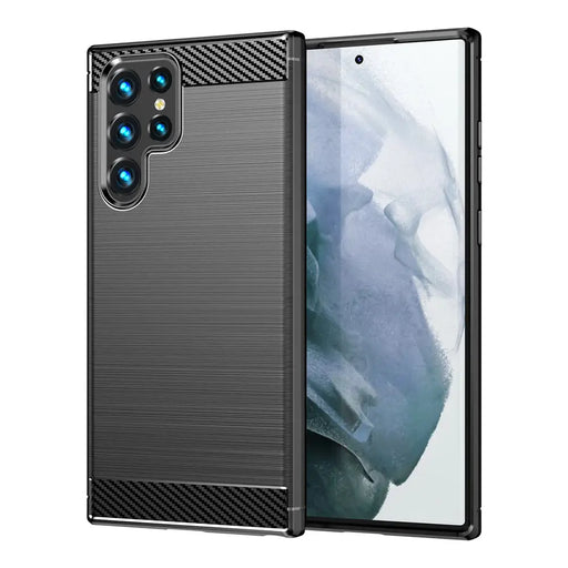 Carbon Case for Samsung Galaxy S23 Ultra flexible silicone carbon cover black - Cell phone cases and covers<<<HurtelXML