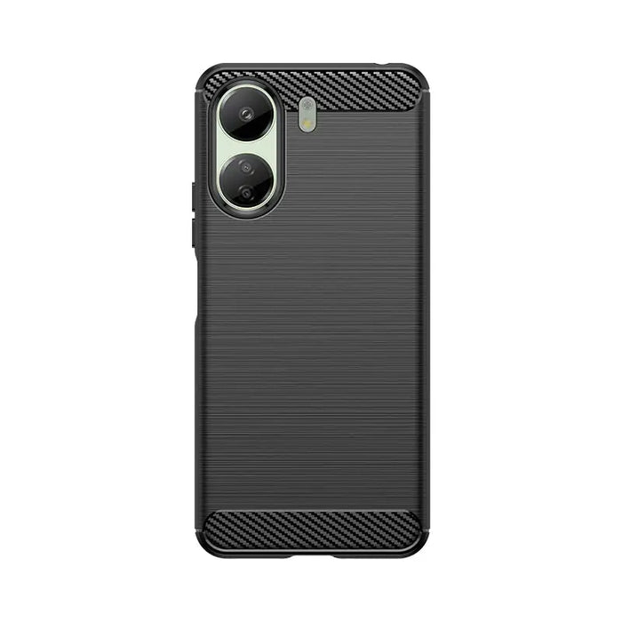 Carbon Case for Xiaomi Redmi 13c Flexible Silicone Carbon Cover - Black - Cell phone cases and covers<<<HurtelXML