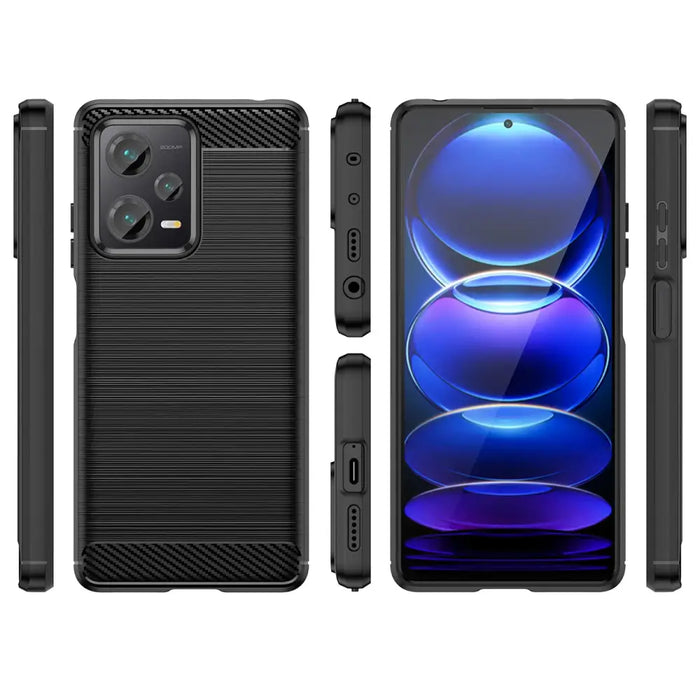 Carbon Case case for Xiaomi Redmi Note 12 Pro+ flexible silicone carbon cover black - Cell phone cases