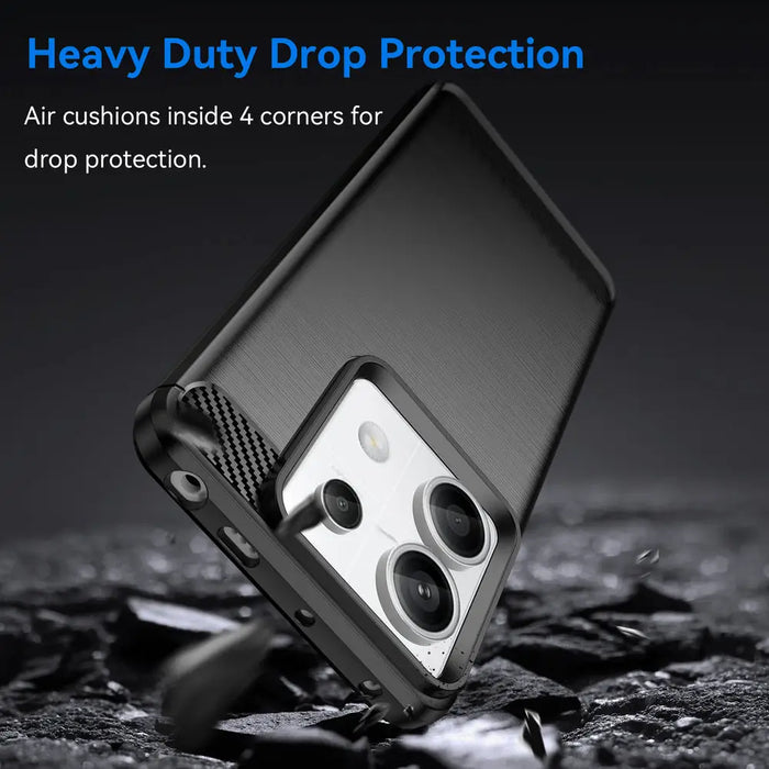 Carbon Case for Xiaomi Redmi Note 13 5G - black - Cell phone cases and covers<<<HurtelXML