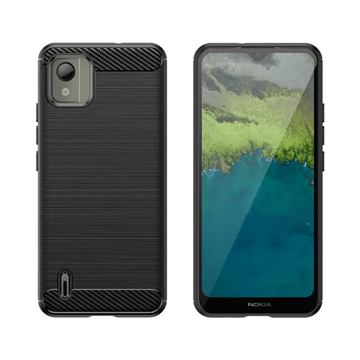 Carbon Case silicone case for Nokia C110 - black - Cell phone cases and covers<<<HurtelXML