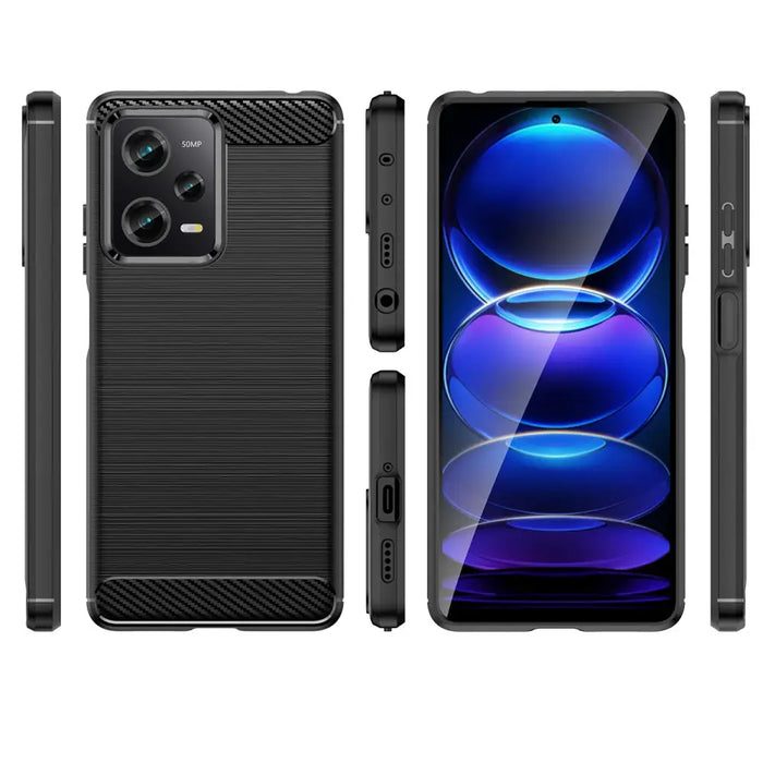 Carbon Case Xiaomi Poco X5 Pro 5G flexible silicone carbon cover black - Cell phone cases and covers<<<HurtelXML