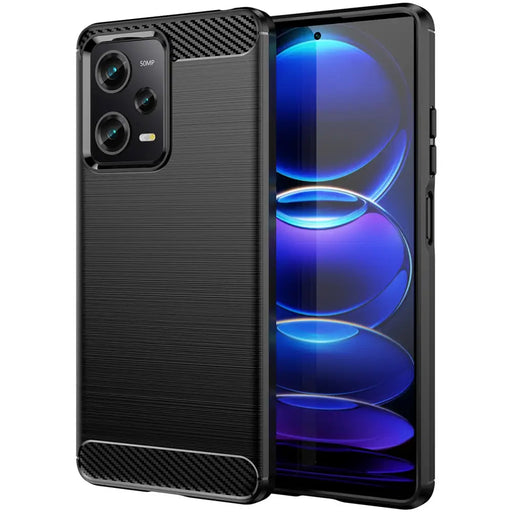 Carbon Case Xiaomi Poco X5 Pro 5G flexible silicone carbon cover black - Cell phone cases and covers<<<HurtelXML
