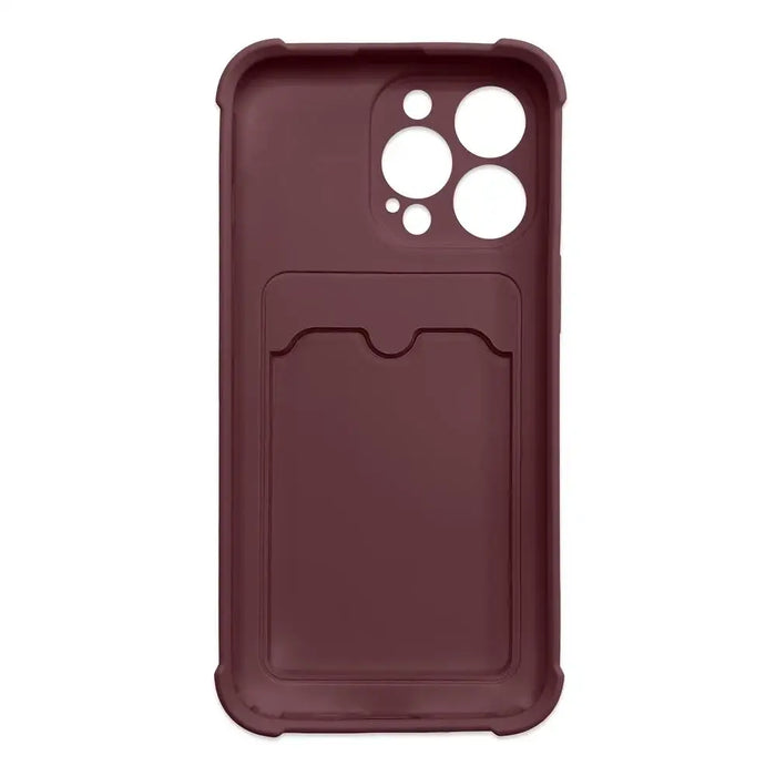 Card Armor Case Pouch Cover for iPhone 11 Pro Max Card Wallet Silicone Air Bag Armor Case Raspberry - Cell phone cases