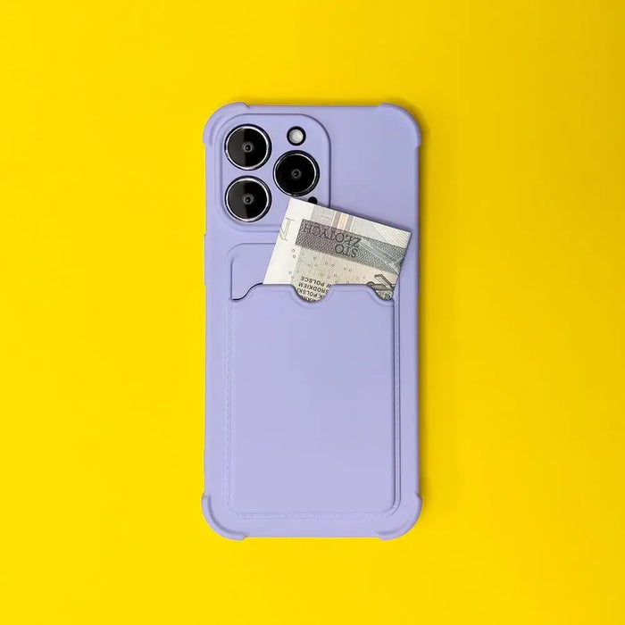 Card Armor Case Pouch Cover for iPhone 11 Pro Max Card Wallet Silicone Air Bag Armor Case Raspberry - Cell phone cases