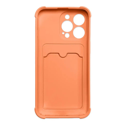 Card Armor Case Pouch Cover for iPhone 12 Pro Max Card Wallet Silicone Air Bag Armor Cover Orange - Cell phone cases