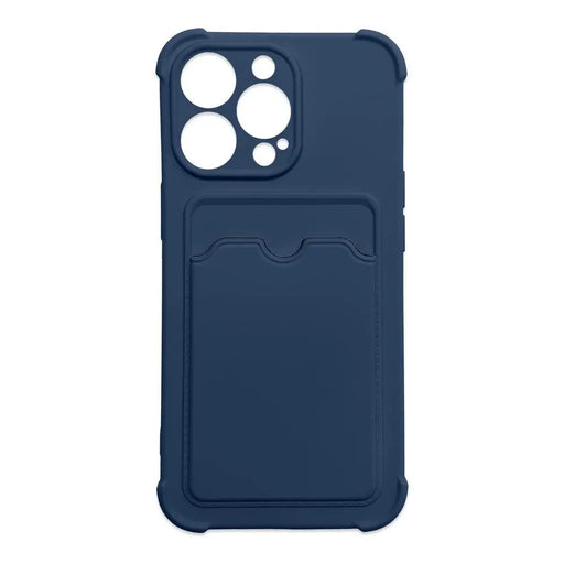 Card Armor Case Pouch Cover for iPhone 12 Pro Card Wallet Silicone Air Bag Armor Case Navy Blue - Cell phone cases