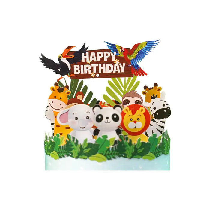 CARD CAKE WITH ANIMALS POP-UP ’CAKE WITH ANIMALS’ KIRIORI 10740 - Парти артикули<<<Декорации<<<Мебели и
