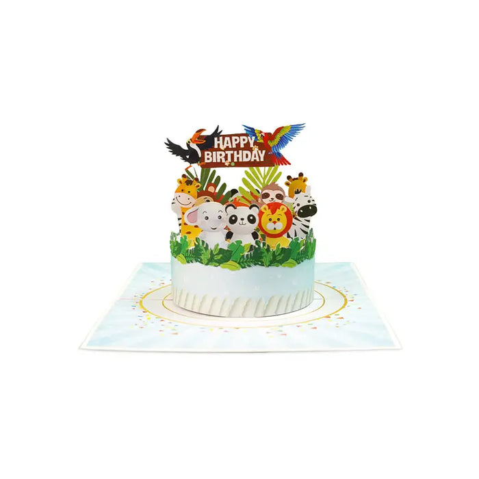 CARD CAKE WITH ANIMALS POP-UP ’CAKE WITH ANIMALS’ KIRIORI 10740 - Парти артикули<<<Декорации<<<Мебели и