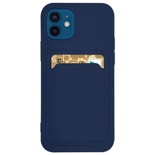 Card Case Silicone Wallet Case with Card Slot Documents for Samsung Galaxy A42 5G Navy Blue - Cell phone cases