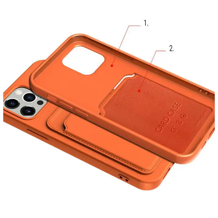 Card Case Silicone Wallet Case with Card Slot Documents for Samsung Galaxy S21 Ultra 5G Red - Cell phone cases