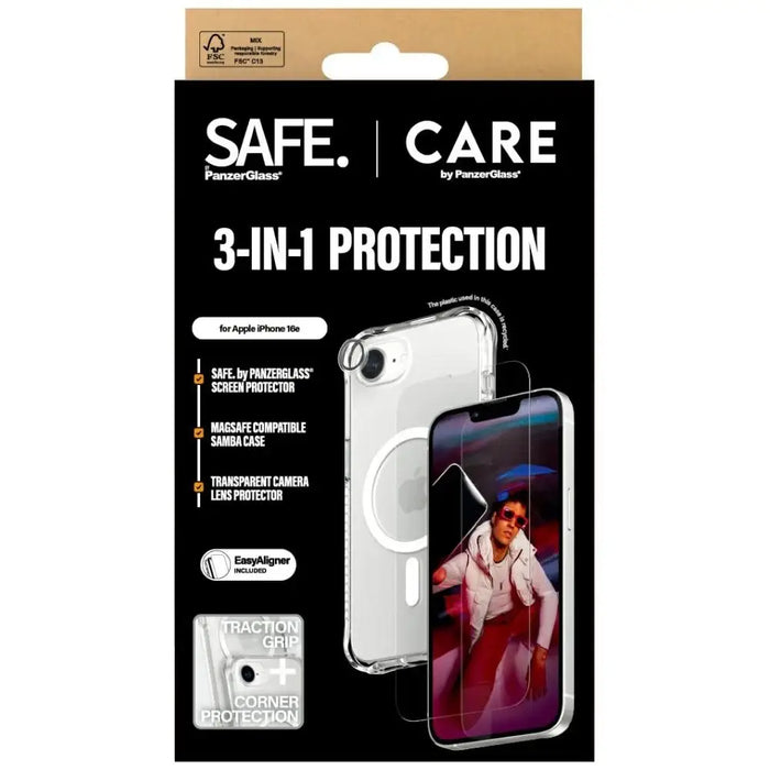 CARE by PanzerGlass Fashion 3in1 Protective Set Case + Glass + Lens for iPhone 16e - transparent - Cell phone cases